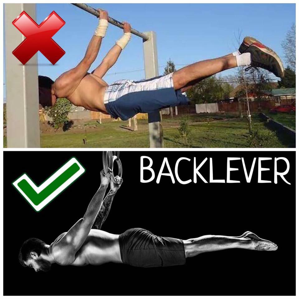 Back lever corretto vs Back lever errato