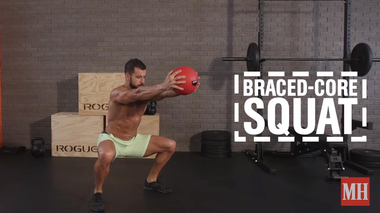 Braced core squat